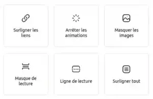 Réglages de la navigation pour l’accessibilité