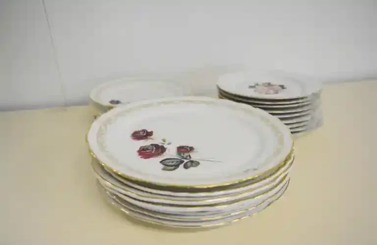 Assiettes en porcelaine décorée