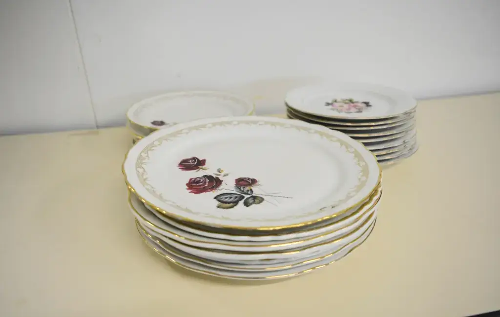 Assiettes en porcelaine décorée