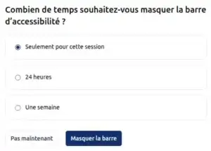 Masquer l'outil d'accessibilité